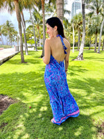 Load image into Gallery viewer, Blue and Pink Long Dress
