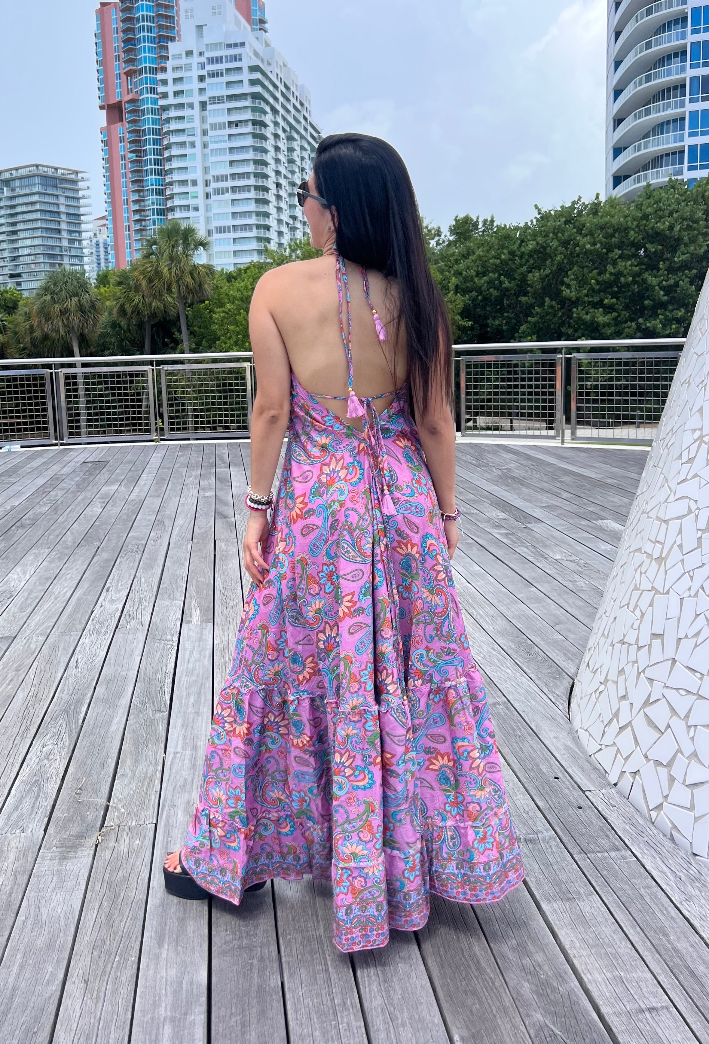 Pink and Flowers Dress