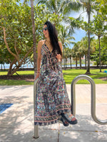 Load image into Gallery viewer, Black Mandala Long Dress
