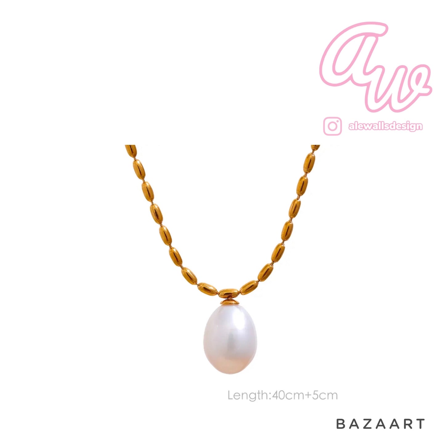 Thin Gold pearl Necklace 💧