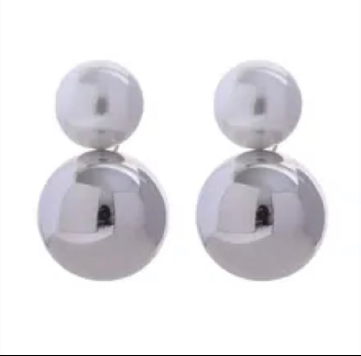 Double Silver Earring 💧