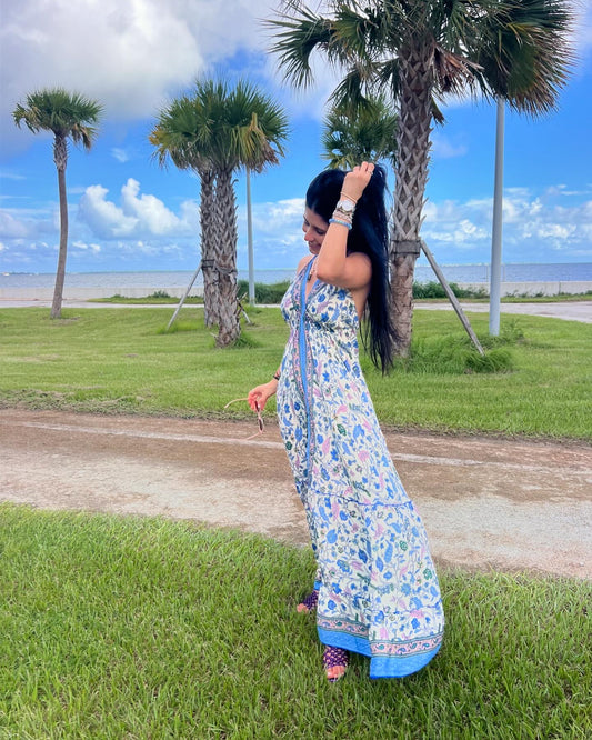 Blue Bohi Maxi Dress