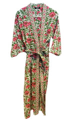 Load image into Gallery viewer, Pink Flowers and Green Kimono

