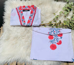 Load image into Gallery viewer, Pink  and Blue Flowers Kimono
