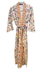 Load image into Gallery viewer, Blue and Pink Flowers Kimono
